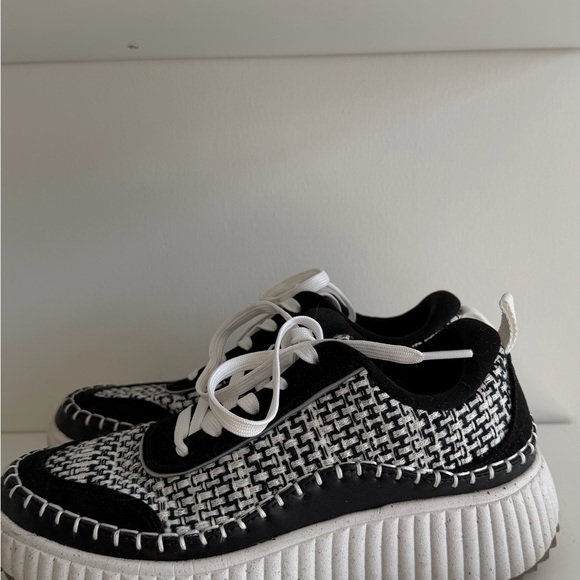 Black and White Tweed Sneakers - Picture 2 of 4